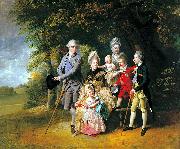 Johann Zoffany Queen Charlotte with her Children and Brothers oil painting artist